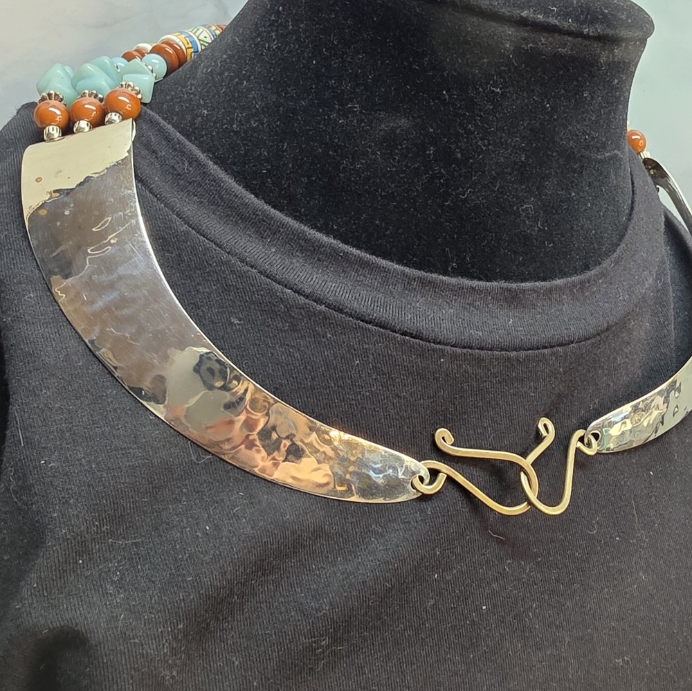 Artisan Statement Necklace Amazonite, Red Jasper … - image 5